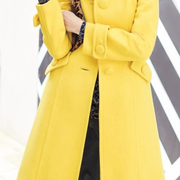Boden Fit & Flare Wool Lottie Coat Yellow Size 2 - Picture 6 of 13